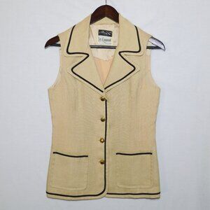 Vintage 1960s LE COURANT By Ned Gould Sleeveless Canvas Vest Top Women's M